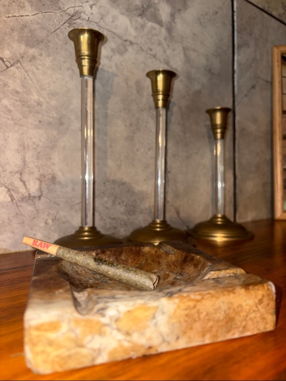 Hand-Carved Stone Ash Tray - Earthy Brown Marble Look Smoking Accessory - Picture 13 of 17